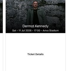 Dermot Kennedy Tickets x 2 for the Avia. Ticketmaster transfer available