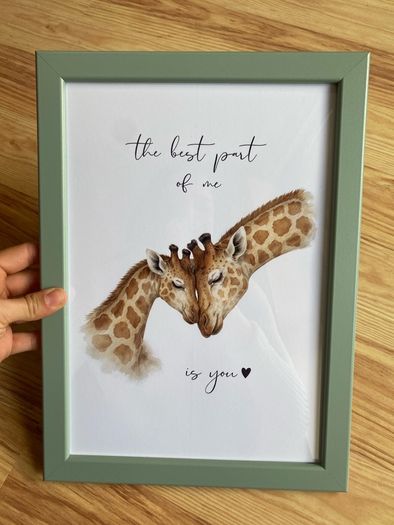 Giraffes Nursery Print -  The best part of me is you