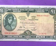 Irish one pound lavery note