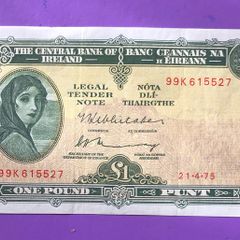 Irish one pound lavery note