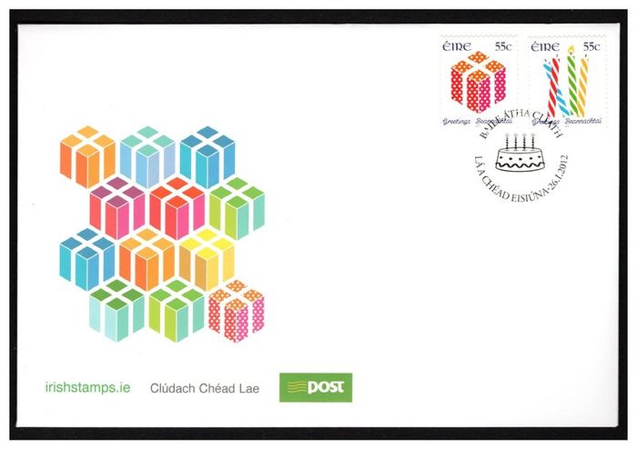 2012 Ireland Greetings Self-adhesive Commemorative Booklet Stamps Official An Post First Day Cover (FDC)