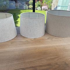 3 x light shades, 1 celing shade, 2 table lamp shades