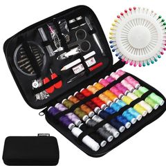 NEW SALE | Sewing Kit with Case, 130 pcs Sewing Supplies for Home Travel and Emergency, Kids Machine, Contains 24 Spools of Thread of 100m, Mending and Sewing Needles, Scissors, Thimble, Tape Measure