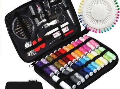 NEW SALE | Sewing Kit with Case, 130 pcs Sewing Supplies for Home Travel and Emergency, Kids Machine, Contains 24 Spools of Thread of 100m, Mending and Sewing Needles, Scissors, Thimble, Tape Measure