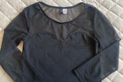 H&amp;M crop top 3/4 sleeves sheer top size S