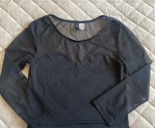 H&M crop top 3/4 sleeves sheer top size S