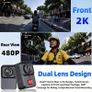 2K HD Dual Front and Rear Camera Motorcycle Motorbike Bike Helment Handlebar DVR WiFi Waterproof IP66 Single lens Loop Recording Cam Video Recorder Mountain Bicycle Motor Image 2