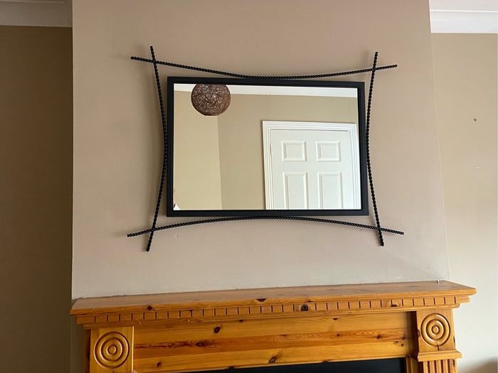 metal living room mirror