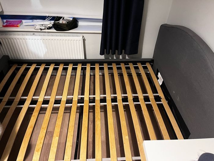 IKEA double bed, mattress and two under bed storage drawers