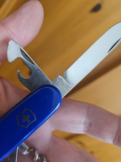 Vintage Elinox Stamp Discontinued Victorinox 91mm Standard model with Modern handles installed