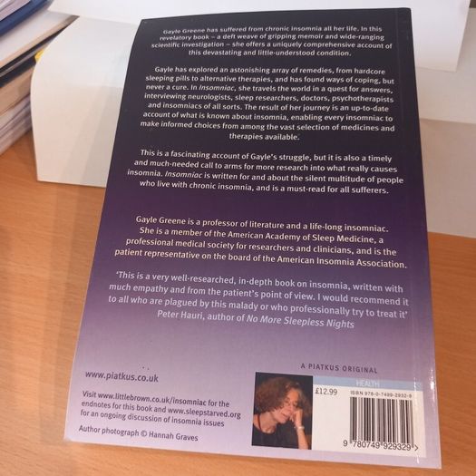 Insomniac - Gayle Greene (Paperback)