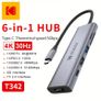6in 1 Kodak-USB Type-C Adapter to HDTV-compatible PD Multi-splitter, 4K, 30Hz, T342 USB Hub 3.0, TF, SD, MacBook Multi-Converter Image 8