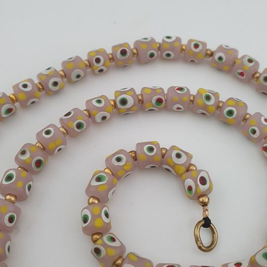 Vintage Venetian Style Tiny Eyes Glass Beads Necklace