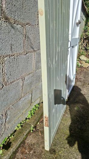 Solid Wooden Garden Shed Door Sage Green
