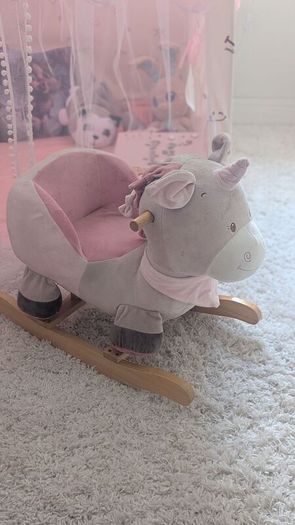 Plush Wooden Unicorn Rocking Horse / Baby Rocker Seat
