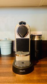 Nespresso Citiz Krups coffee machine with milk frother.