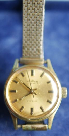 Vintage Fortis Gold Plated Wrist Watch Swiss 17 Jewel Incabloc Manual Wind Movement Swiss Made Wind up (works well and keeps time)