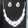 Silver Crystal Bride's Neck Piece and Earrings Image 5