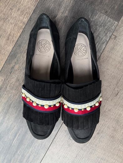 Kurt Geiger London 5/38 UK Black Suede Loafers Gives such a Gucci vibe