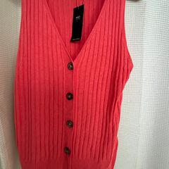 New M&S Knitted Button Vest Top