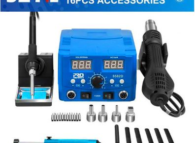 800W SMD Soldering Station Quick Heat Electric Hot Air Gun 2 in 1 Led Display Electric Soldering Iron BGA Rework Welding Station