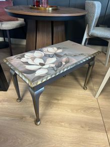 Renewed coffee table with canvas