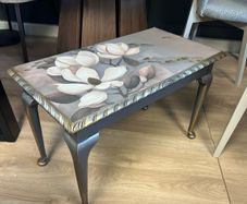 Renewed coffee table with canvas