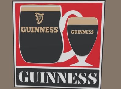 Guinness Vintage Style Lightbox