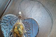 Tortoise Shell Stone Pendant Necklace