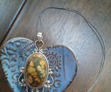 Tortoise Shell Stone Pendant Necklace