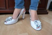 White leather shoes, fully leather UK6