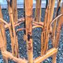 Mid-century boho Hexagonal Bamboo & Rattan Plant Standplant stand Image 6