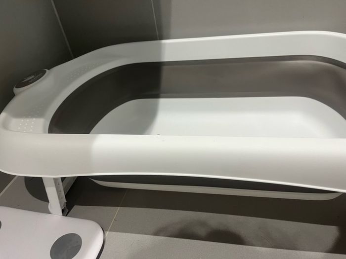 Foldable Baby Bath with Newborn Support White/Grey