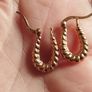 Hoop earrings made of 925 sterling silver with gold plating. Image 5