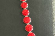 Coral silver bracelet