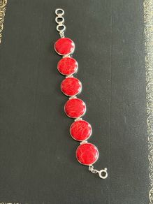 Coral silver bracelet
