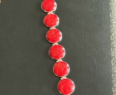 Coral silver bracelet