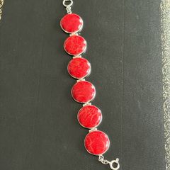 Coral silver bracelet