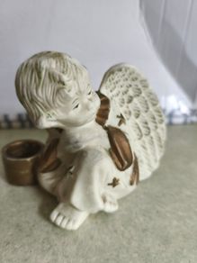 Vintage  Christmas  Sitting Angel Candle Holder