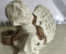 Vintage  Christmas  Sitting Angel Candle Holder