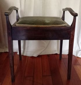 Antique Edwardian piano stool with storage
