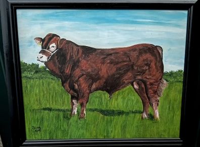 Original Painting  The Limousin Bull