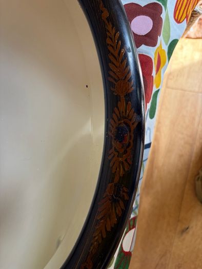 Vintage chinoiserie oval mirror