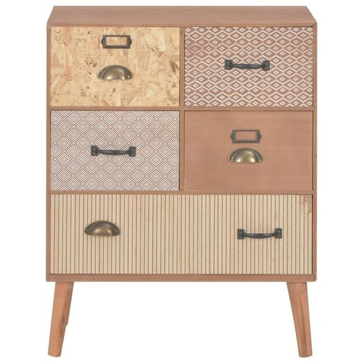 Sideboard with 5 Drawers Brown 60x30x78 cm MDF
