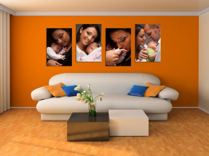 Set of four large 50x75cm. 20x30 inches size photo canvases ready to hang on the wall beautiful home decor idea