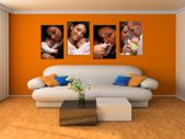 Set of four large 50x75cm. 20x30 inches size photo canvases ready to hang on the wall beautiful home decor idea