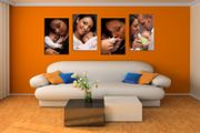 Set of four large 50x75cm. 20x30 inches size photo canvases ready to hang on the wall beautiful home decor idea