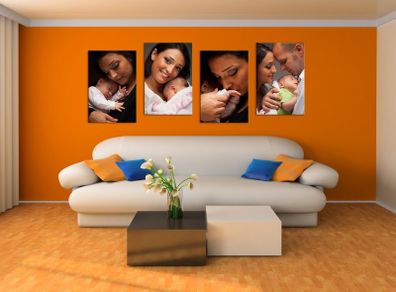 Set of four large 50x75cm. 20x30 inches size photo canvases ready to hang on the wall beautiful home decor idea