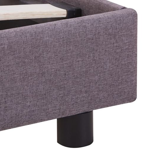 Bed Frame Taupe Fabric 120x190 cm