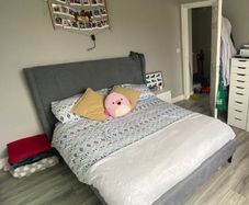 Double Grey Upholstered Bed Frame